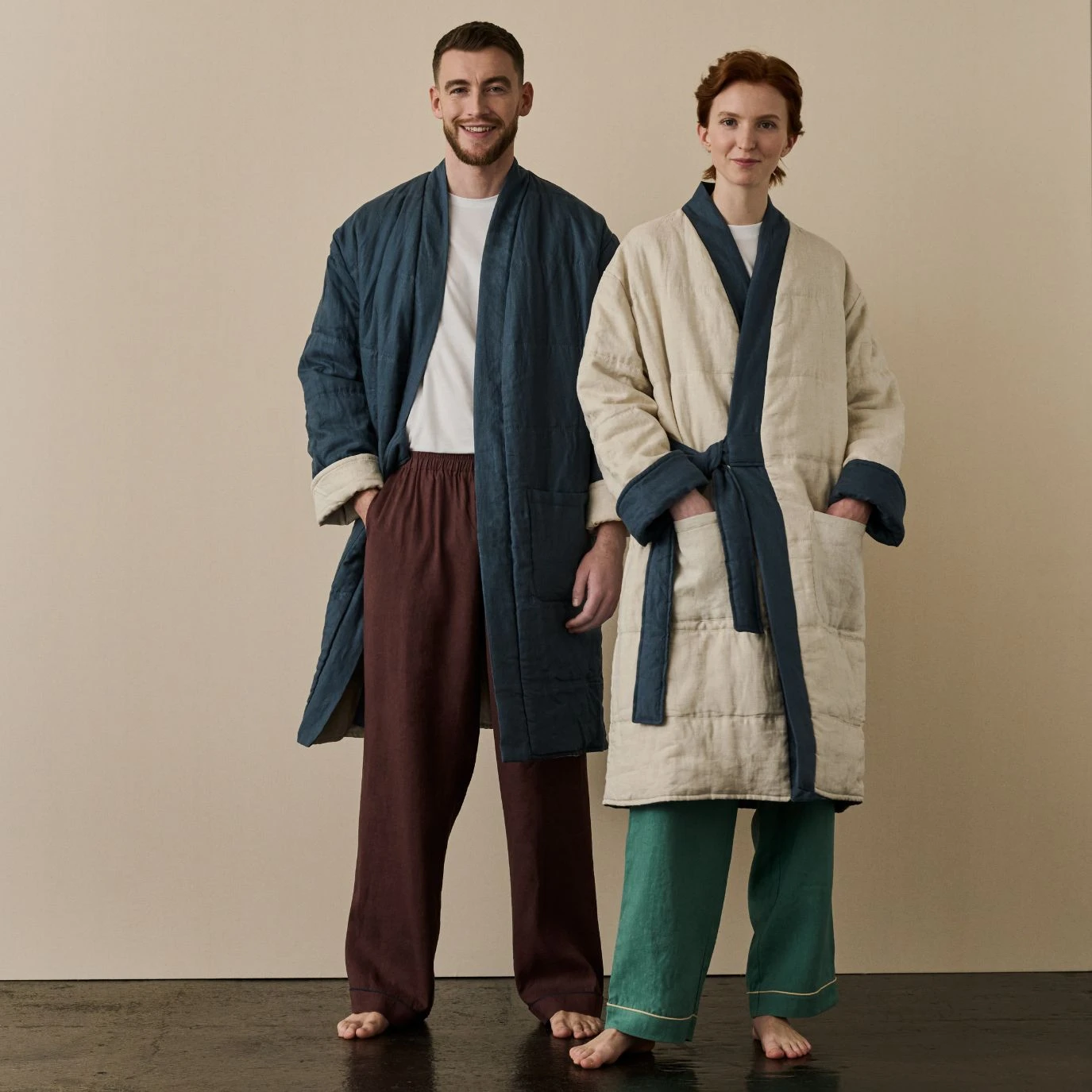 Deep Teal Linen Housecoat 3 Deep Teal Linen Housecoat