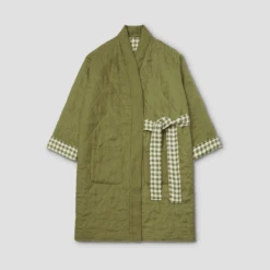 Botanical Green Gingham Linen Housecoat 11 Botanical Green Gingham Linen Housecoat -Home Luxury Store 2 7df20d7c 5202 4605 bc28 ad3d43c9b5a2