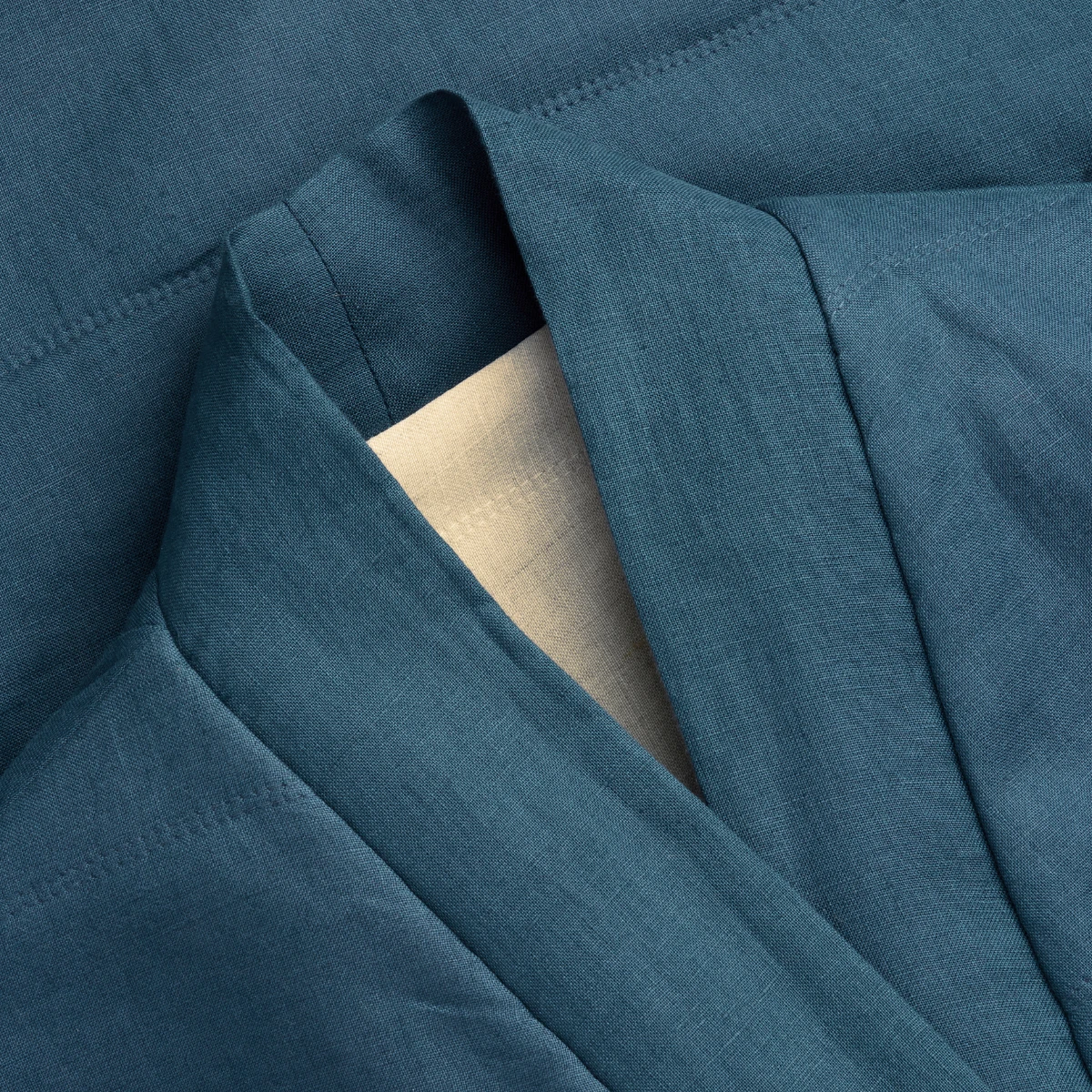 Deep Teal Linen Housecoat 6 Deep Teal Linen Housecoat - Image 4