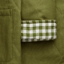 Botanical Green Gingham Linen Housecoat 14 Botanical Green Gingham Linen Housecoat -Home Luxury Store 6 0bc110c0 0e19 4b5b 8039 aa146445360a