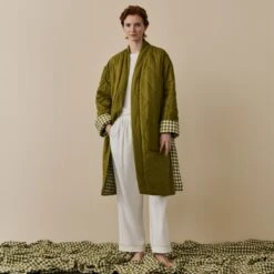 Botanical Green Gingham Linen Housecoat 15 Botanical Green Gingham Linen Housecoat -Home Luxury Store 7 942dfdcc 17eb 4eef 8b7f c668271d0541