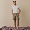 Blue & Porcini Striped Linen Tencel Men's PJ Shorts 2 Blue & Porcini Striped Linen Tencel Men's PJ Shorts -Home Luxury Store BlueandPorciniStripeLinenTencilMen sPyjamaShorts 5187