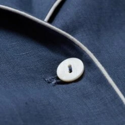 Blueberry Linen Pyjama Shirt (Top Only) -Home Luxury Store Blueberry Linen Pyjama Shirt Button Detail Piglet in Bed