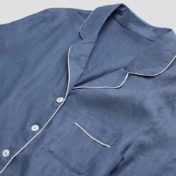 Men's Blueberry Linen Pyjama Shirt (Top Only) -Home Luxury Store Blueberry Linen Pyjama Shirt Detail Piglet in Bed 0fed4523 97a4 4982 96cb 87caf8177ddf