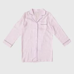 Blush Pink Linen Night Shirt 11 Blush Pink Linen Night Shirt -Home Luxury Store Blush Pink Night Shirt Piglet in Bed