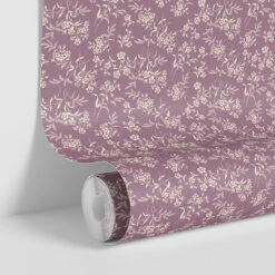Plum Camille Floral Wallpaper -Home Luxury Store Camille Floral Plum 4