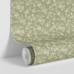Sage Camille Floral Wallpaper -Home Luxury Store Camille Floral Sage 4
