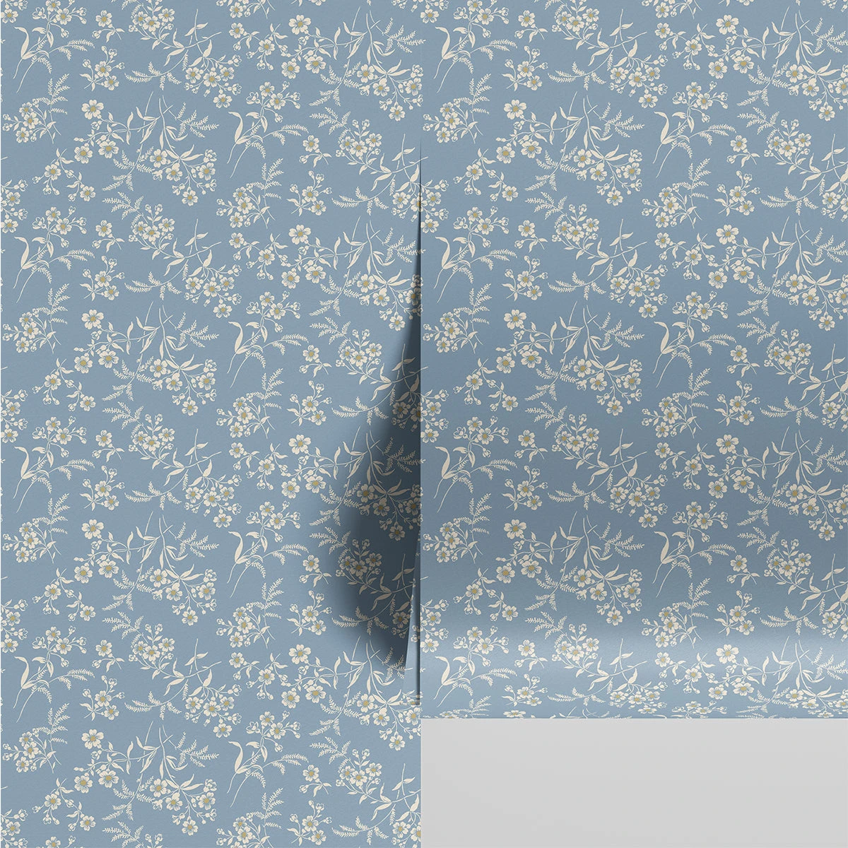 Warm Blue Camille Floral Wallpaper 3 Warm Blue Camille Floral Wallpaper