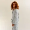 Warm Blue Gingham Linen Pyjama Shirt 2 Warm Blue Gingham Linen Pyjama Shirt -Home Luxury Store EG PIGLET ECOMM LOWRES 0857