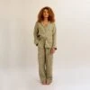 Botanical Green Gingham Linen Pyjama Trouser Set -Home Luxury Store EG PIGLET ECOMM LOWRES 1611