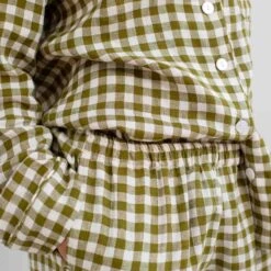Botanical Green Gingham Linen Pyjama Trousers -Home Luxury Store EG PIGLET ECOMM LOWRES 1658 da5fa49e 7951 41d7 acdf d1c6a3faeefa