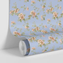 Heather Blue Field Rose Wallpaper 7 Heather Blue Field Rose Wallpaper -Home Luxury Store Field Rose Heather Blue 4