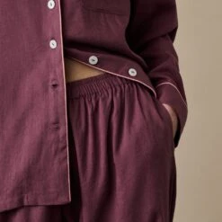 Fresh Fig Linen Tencel Pyjama Trousers 7 Fresh Fig Linen Tencel Pyjama Trousers -Home Luxury Store FreshFigLinenTencilWomen sPyjamaTrouserSet 1710