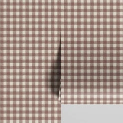 Barley Brown Gingham Wallpaper