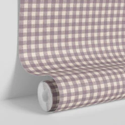 Elderberry Gingham Wallpaper -Home Luxury Store Gingham Elderberry 4
