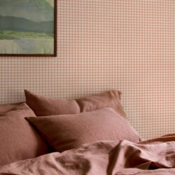 Peach Gingham Wallpaper -Home Luxury Store Gingham Peach 3