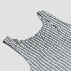 Midnight Stripe Cami Pyjama Set -Home Luxury Store Linen Pyjama Cami Set Midnight Piglet in Bed 5