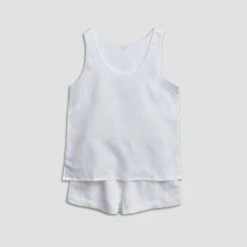White Cami Linen Pyjama Set 11 White Cami Linen Pyjama Set -Home Luxury Store Linen Pyjama Cami set white Piglet in Bed 4
