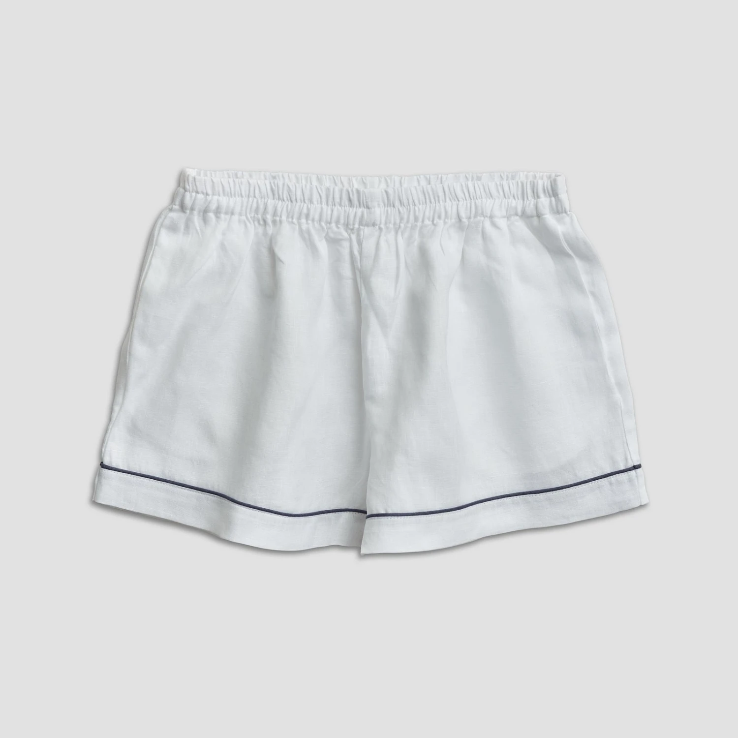 White Linen Pyjama Shorts 4 White Linen Pyjama Shorts - Image 2
