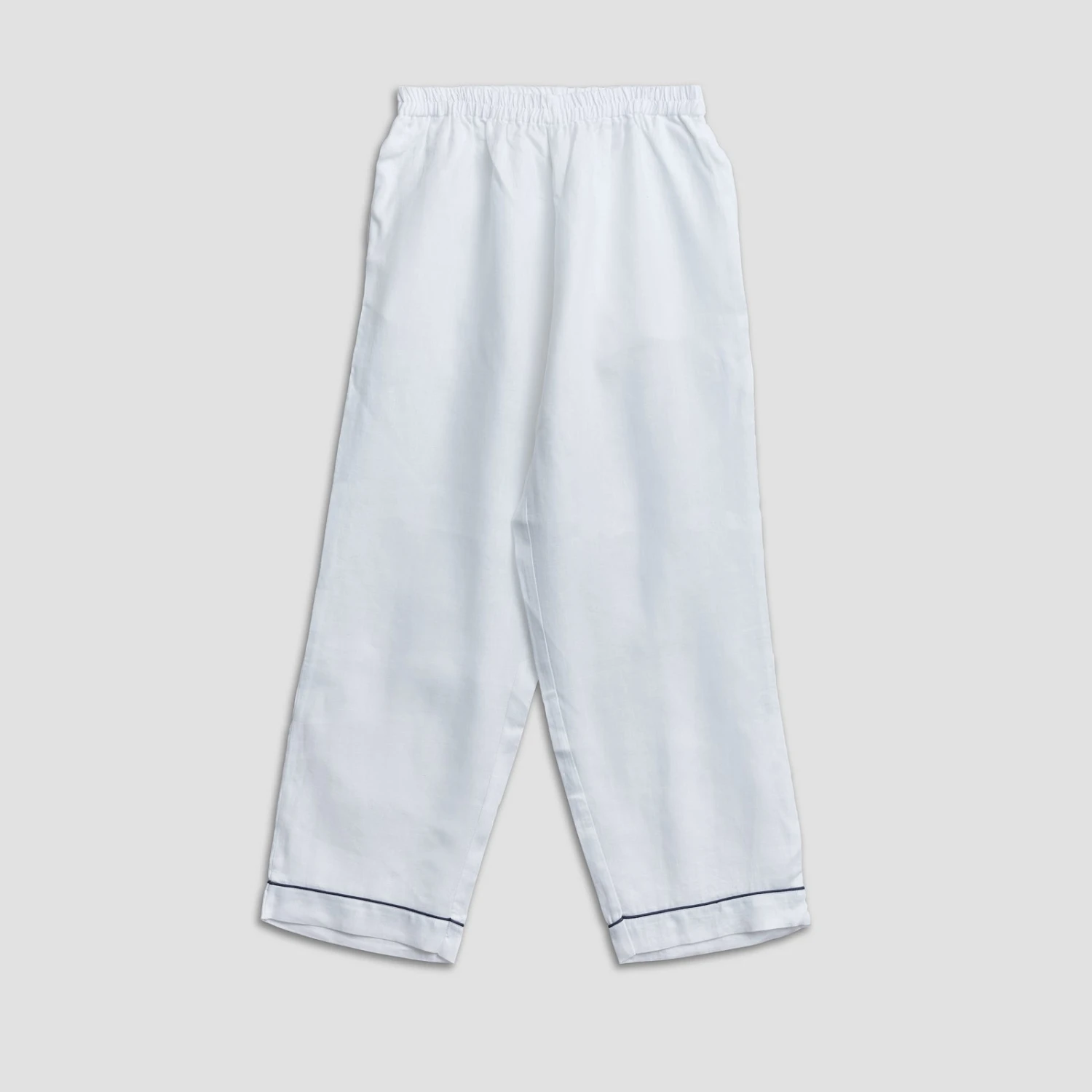 White Linen Pyjama Trouser Set 8 White Linen Pyjama Trouser Set - Image 6