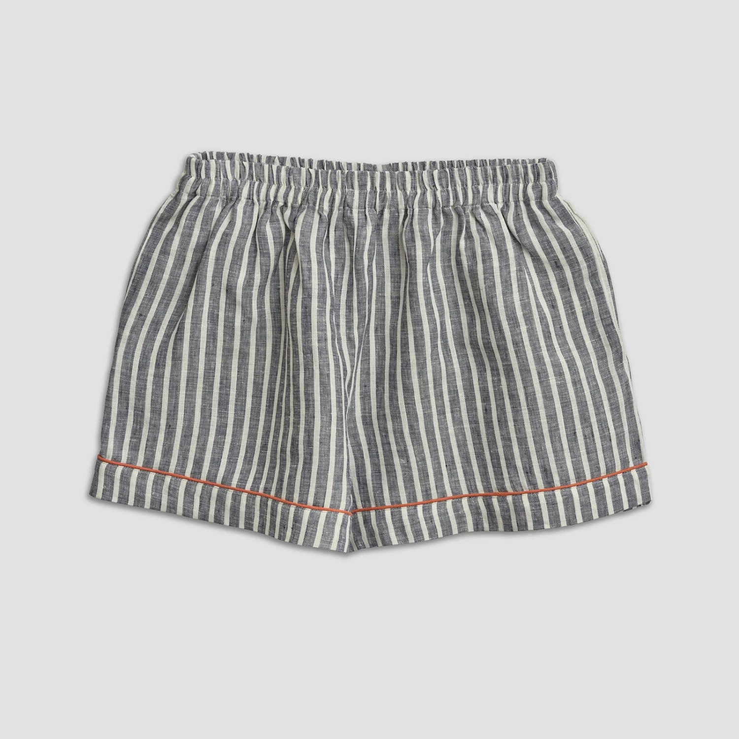 Midnight Stripe Linen Pyjama Shorts Set 8 Midnight Stripe Linen Pyjama Shorts Set - Image 6