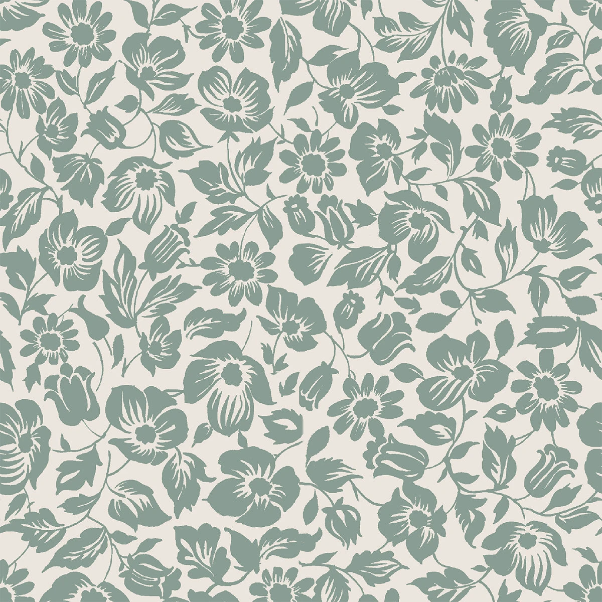 Laurel Green Meadow Floral Wallpaper 4 Laurel Green Meadow Floral Wallpaper - Image 2