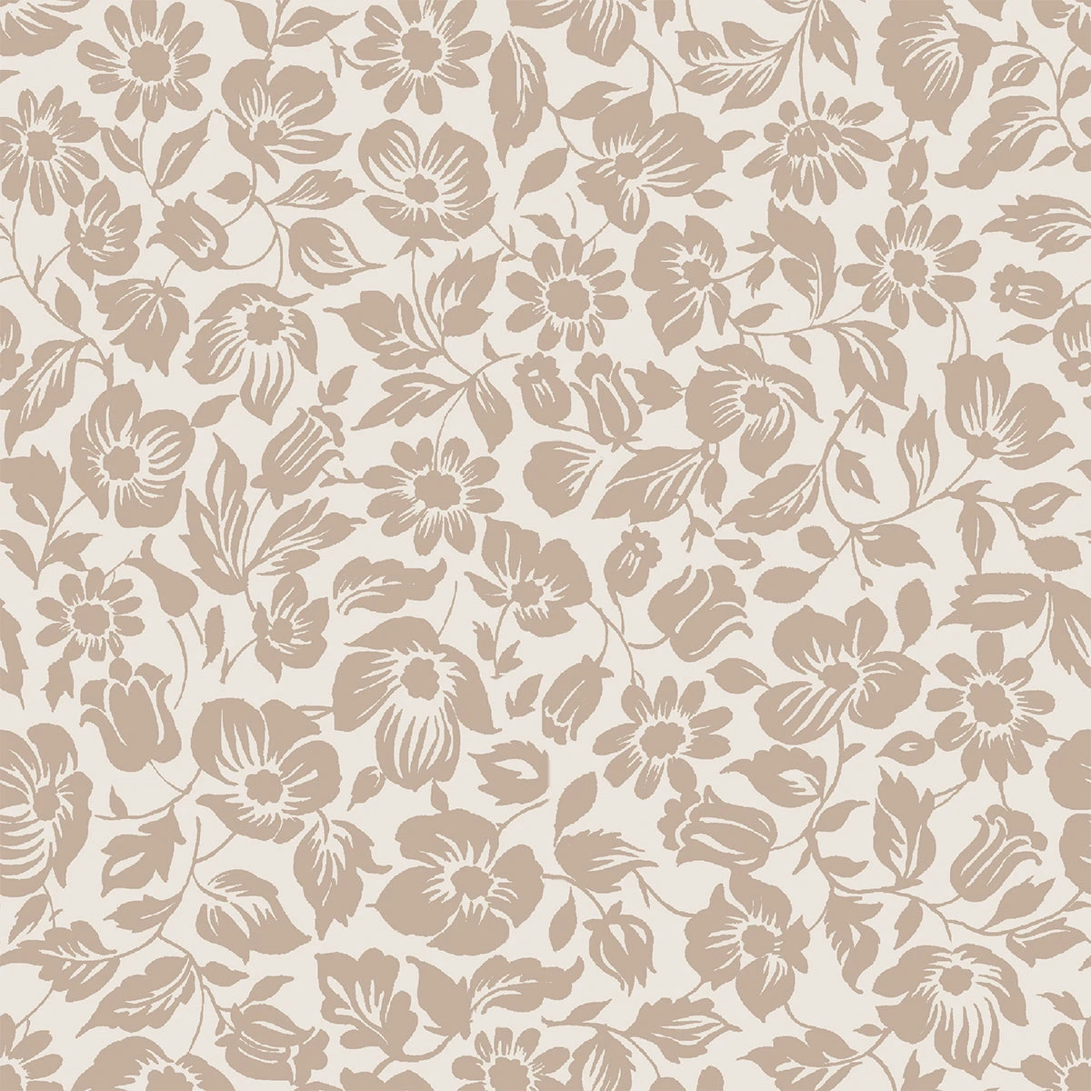 Warm Taupe Meadow Floral Wallpaper 4 Warm Taupe Meadow Floral Wallpaper - Image 2