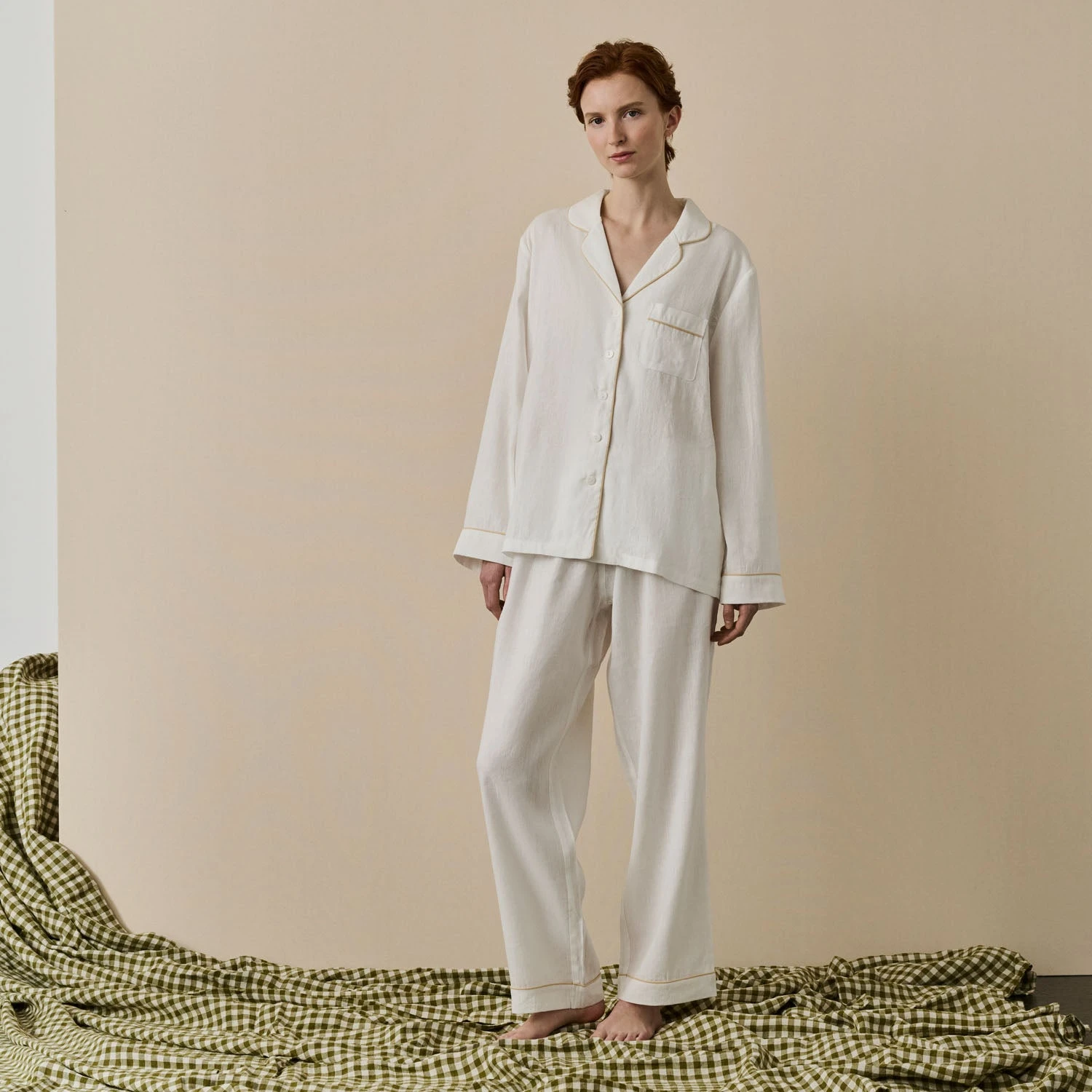Pearl Linen Tencel Women's Pyjama Shirt 5 Pearl Linen Tencel Women's Pyjama Shirt - Image 3