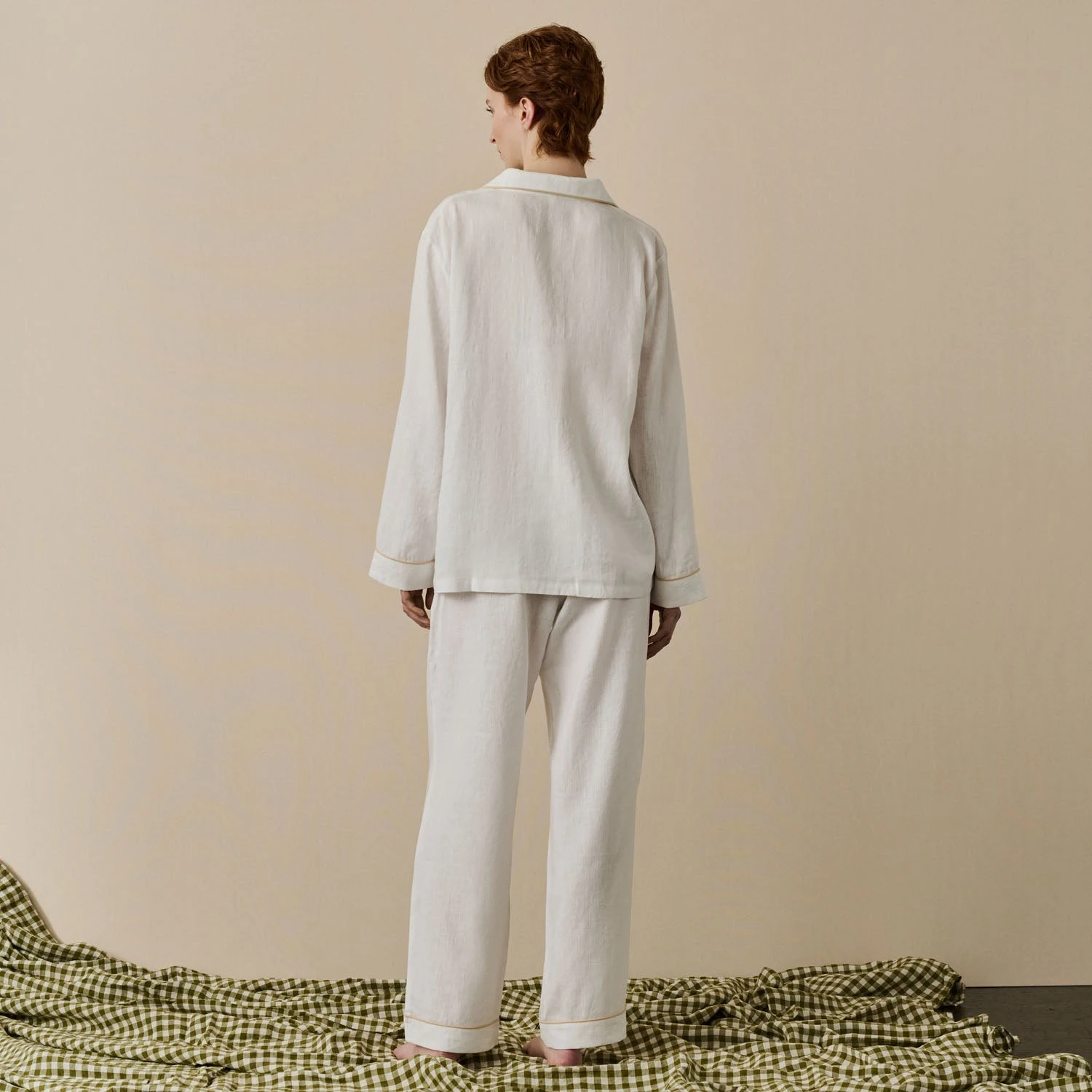 Pearl Linen Tencel Women's Pyjama Trouser Set 5 Pearl Linen Tencel Women's Pyjama Trouser Set - Image 3