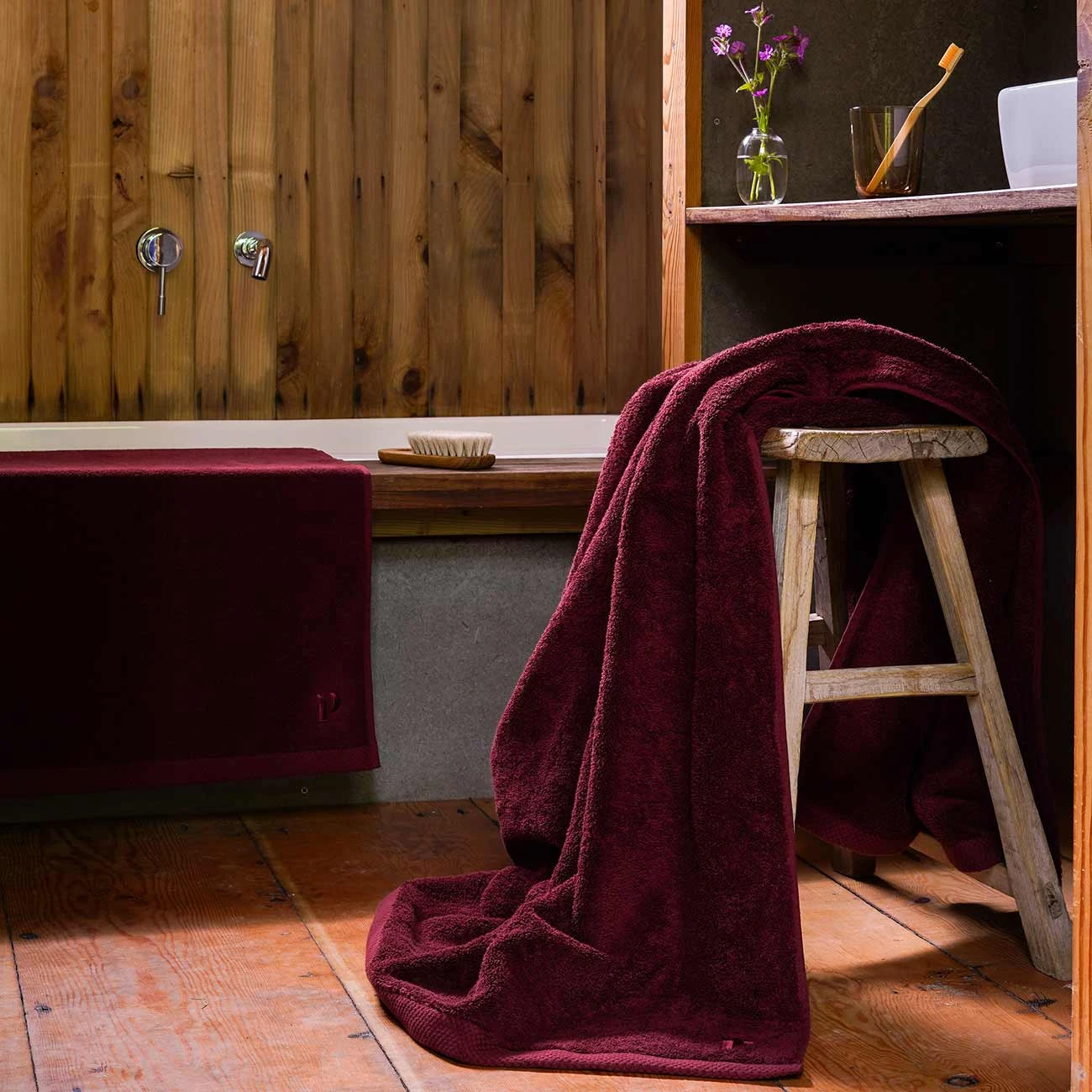 Merlot Organic Cotton Bath Towel 3 Merlot Organic Cotton Bath Towel