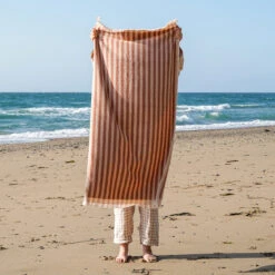 Sand Shell Pembroke Stripe Cotton Bath Towel