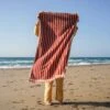 Sandstone Red Pembroke Stripe Cotton Bath Towel -Home Luxury Store Piglet in Bed Bathroom Collection Pembroke Stripe Cotton Towels Sandstone Red 1 864df4f3 c2db 45bb 80d6 475908978444