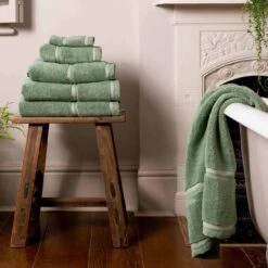 Meadow Green Bath Towel -Home Luxury Store Piglet in Bed Cotton Towels Meadow Green Lifestyle 1300x1300 4