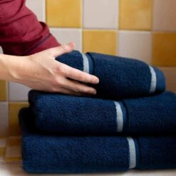 Moonlit Blue Hand Towel -Home Luxury Store Piglet in Bed Cotton Towels Moonlit Blue Lifestyle 1300x1300 13