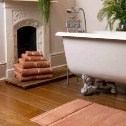 Warm Clay Bath Mat -Home Luxury Store Piglet in Bed Cotton Towels Warm Clay Lifestyle 1300x1300 1