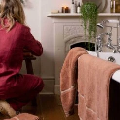 Warm Clay Bath Mat -Home Luxury Store Piglet in Bed Cotton Towels Warm Clay Lifestyle 1300x1300 17