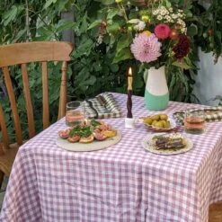 Botanical Green Gingham Linen Napkins Set Of 4