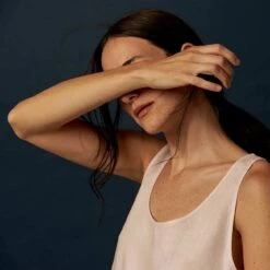 Blush Pink Linen Night Dress -Home Luxury Store Piglet in Bed Linen Night Dress Blush Pink 3