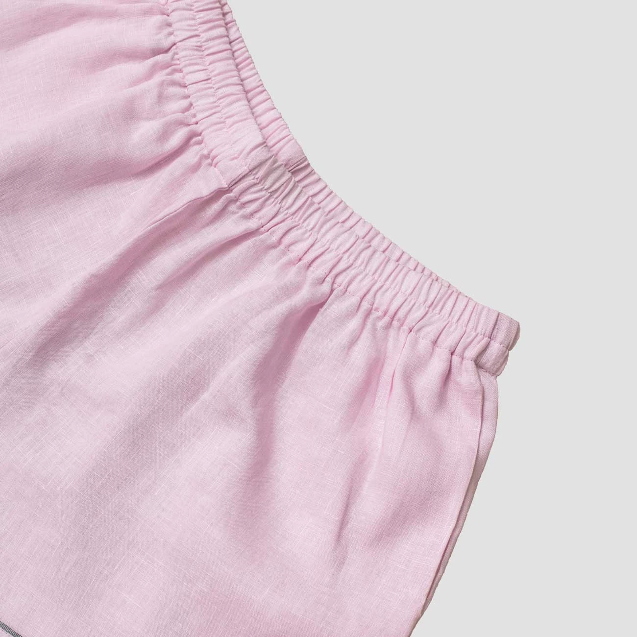 Blush Pink Linen Pyjama Shorts 5 Blush Pink Linen Pyjama Shorts - Image 3