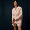 Blush Pink Linen Pyjama Shorts Set