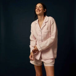 Blush Pink Linen Pyjama Shorts 9 Blush Pink Linen Pyjama Shorts -Home Luxury Store Piglet in Bed Linen Pyjama Shorts Set Blush Pink 2 e287ee6a 83be 4cd6 8f45 191459649cac