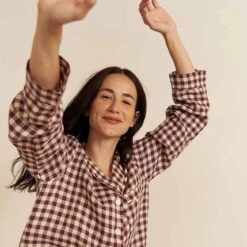 Berry Gingham Pyjama Shirt