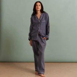 Blueberry Linen Pyjama Trousers -Home Luxury Store Piglet in Bed Linen Pyjama Trouser Set Blueberry 1 a7b46d7b 88ea 437f 849f 67bfe93d25bc