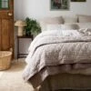 Mushroom Gingham Linen Quilt -Home Luxury Store Piglet in Bed Linen Quilt Mushroom Gingham 1