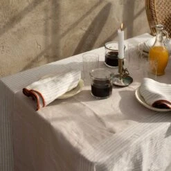 Oatmeal Linen Table Runner -Home Luxury Store Piglet in Bed Linen Table Runner Oatmeal Lifestyle 1