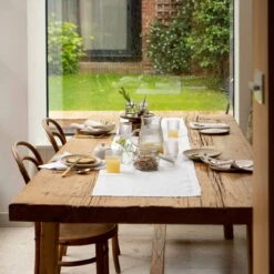 White Linen Table Runner -Home Luxury Store Piglet in Bed Linen Table Runner White 12