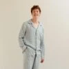 Men's Warm Blue Gingham Linen Pyjama Shirt -Home Luxury Store Piglet in Bed Men s Gingham Pyjamas Shirt Warm Blue 1