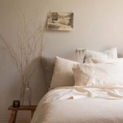 Cloud Cream Cotton Percale Flat Sheet 5 Cloud Cream Cotton Percale Flat Sheet -Home Luxury Store Piglet in Bed Seersucker Cotton Bedding Cloud Cream Lifestyle 1 8055b46a b412 4d0d 8d85 31a5a5ccf7c4