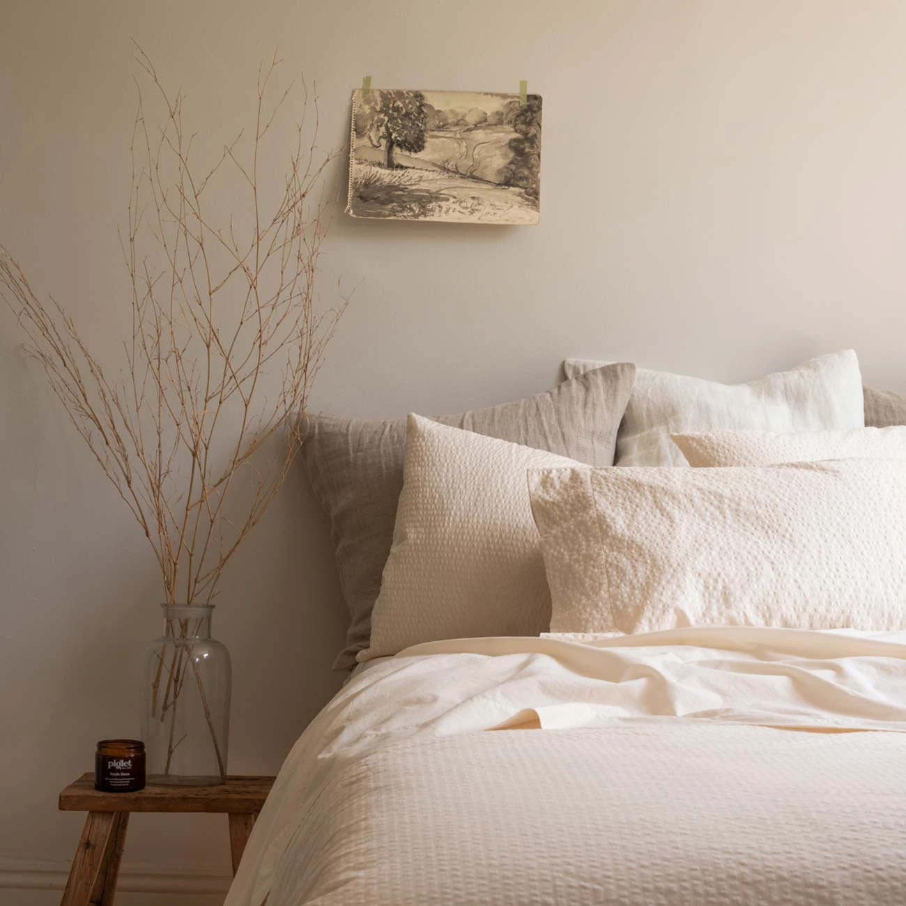 Cloud Cream Cotton Percale Flat Sheet 4 Cloud Cream Cotton Percale Flat Sheet - Image 2