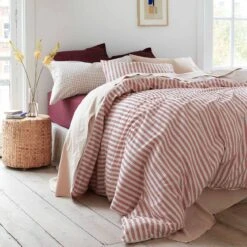 Single Desert Sand Seersucker Stripe Cotton Duvet Cover -Home Luxury Store Piglet in Bed Seersucker Stripe Bedding Desert Sand 5 26bd59e7 890d 4f71 a307 2de76bc1632f